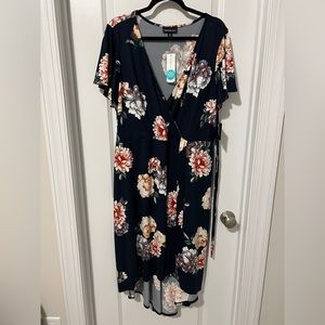 Fortune and Ivy, high low dress, size 20, tags on, navy blue and floral